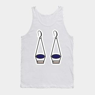 Beautiful earrings jewelry for women sticker design vector illustration. Beauty fashion objects icon concept. Trendy flat silver earrings jewelry sticker design logo icon. Tank Top